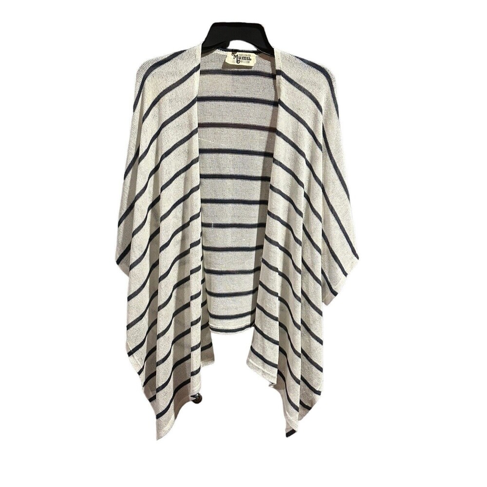 Show Me Your Mumu Size Small Oversized Cardigan Cream And Navy Lightweight B10-5